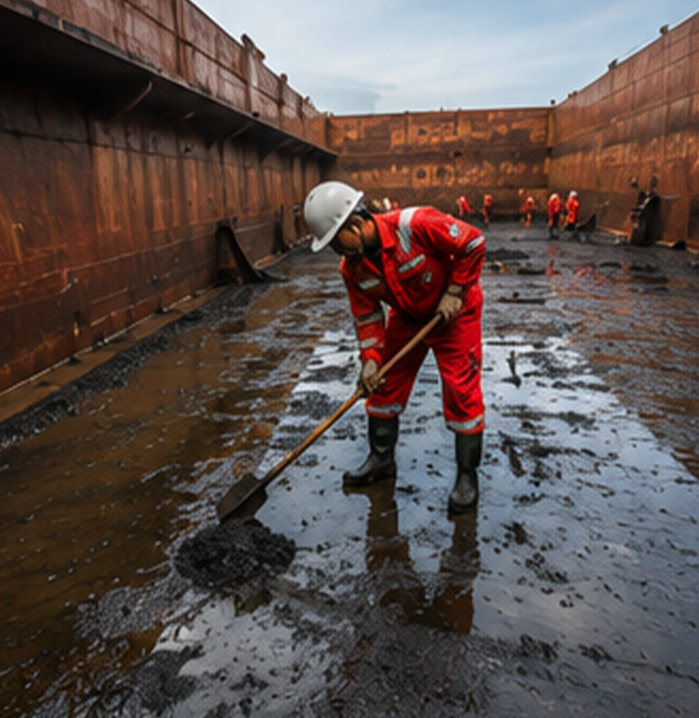 Cargo ship loading at port
